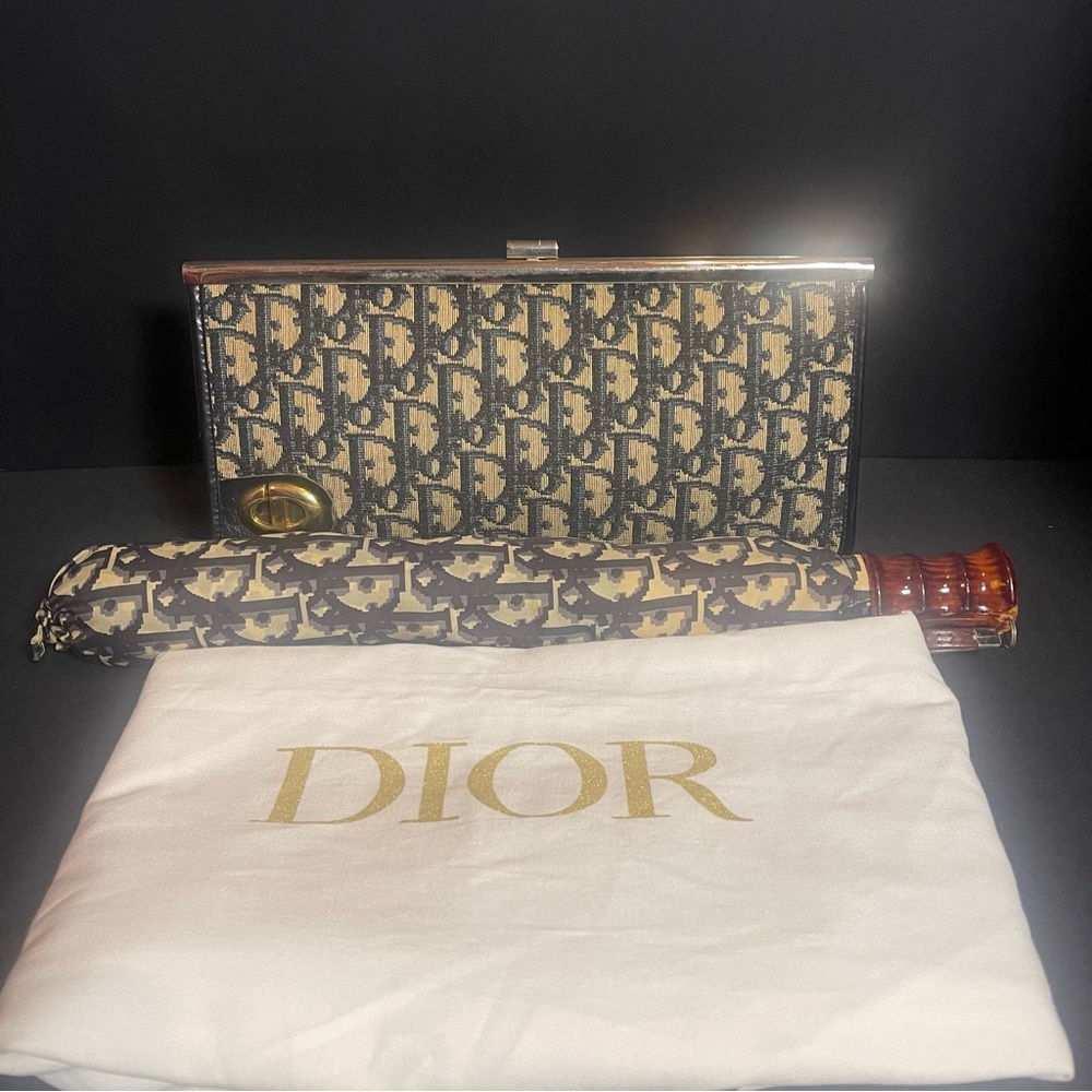 GUC Dior Vintage Trotter Clutch and Umbrella Bundle